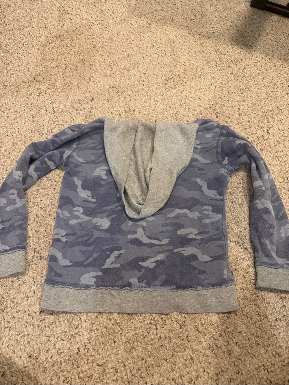 Vintage Havana Kids Hooded Pajama Set in Grey Blue Camo